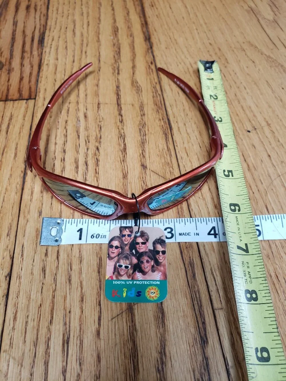 Vintage Kids Sporty Wrap Sunglasses Copper Orange NOS